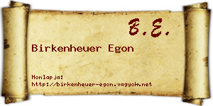 Birkenheuer Egon névjegykártya